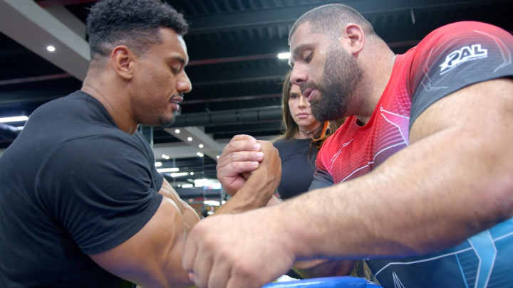 Professional arm wrestlers Levan Saginashvili